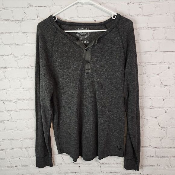 Men's American Eagle button-up longsleeve thermal shirt, size large - Picture 1 of 3